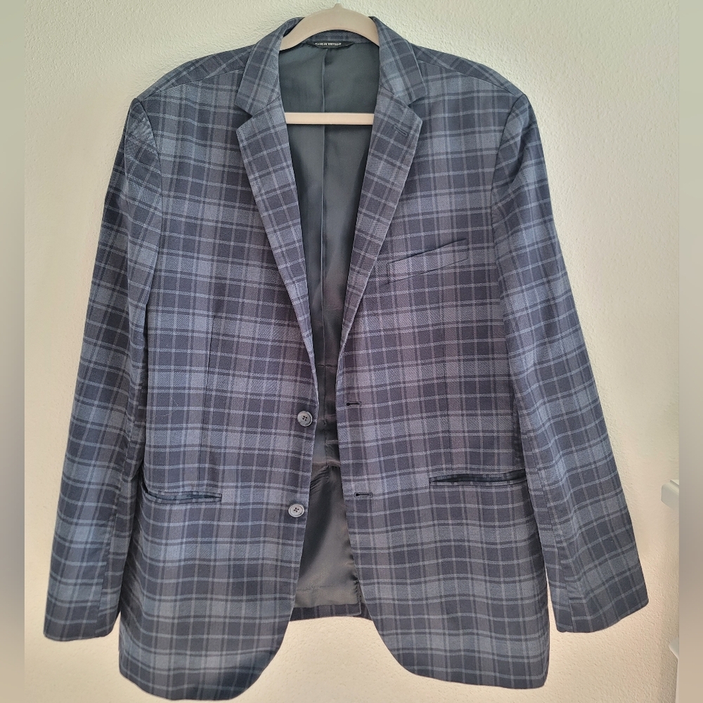 Banana Republic Tailered Fit Regular 44 Plaid Sport Coat Blazer